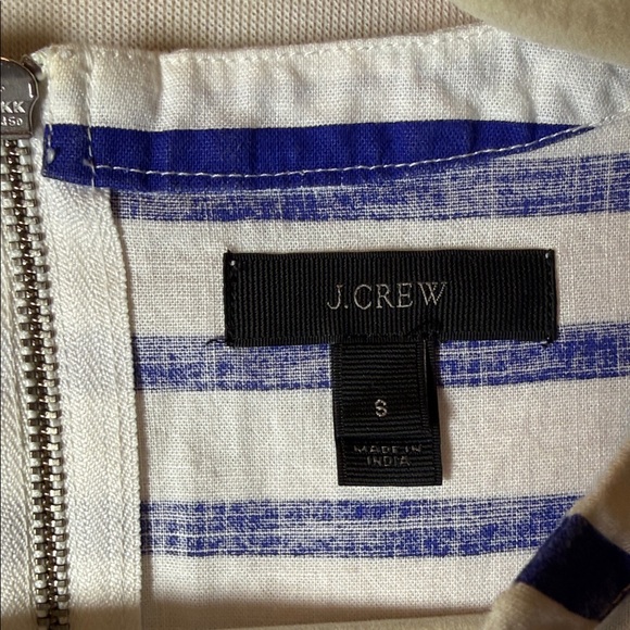 J Crew Blue and White Striped cropped sleeve dress size Small - Picture 2 of 10